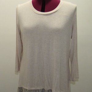 LOGO Long sleeve T-Shirt with lace & silky bottom